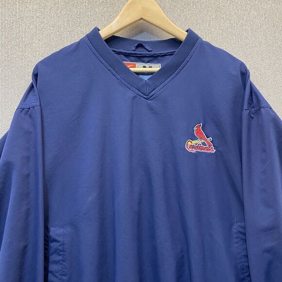 Nike St. Louis Cardinals Windbreaker Jacket Men's Medium MLB V-Neck - Picture 3 of 8